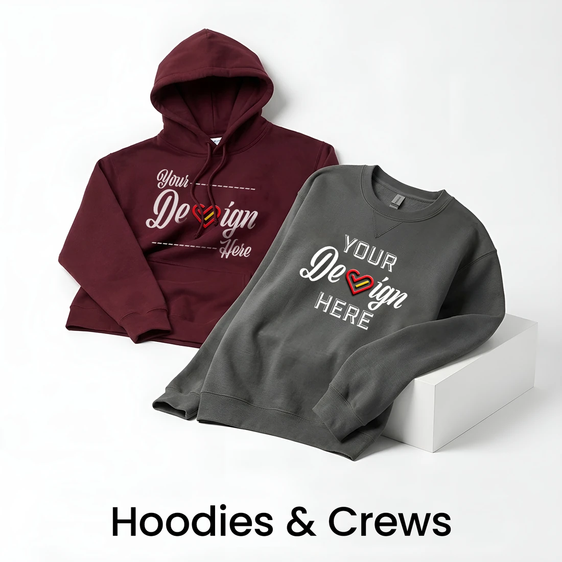 Custom hoodies and crewneck sweatshirts